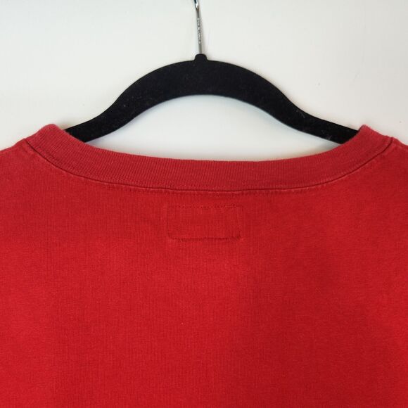 Vtg Pepe Jeans Shirt Mens M Red Long Sleeve Shirt London 100% Y2k Shirt‎ - Picture 7 of 7